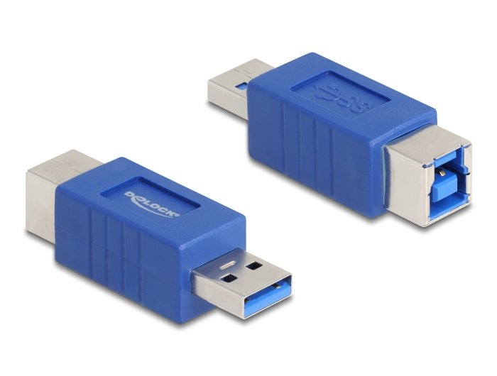 Delock Usb 5 Gbps Adapter Usb Typ-A Stecker Zu Usb Typ-B Buchse (Gekreuzt)