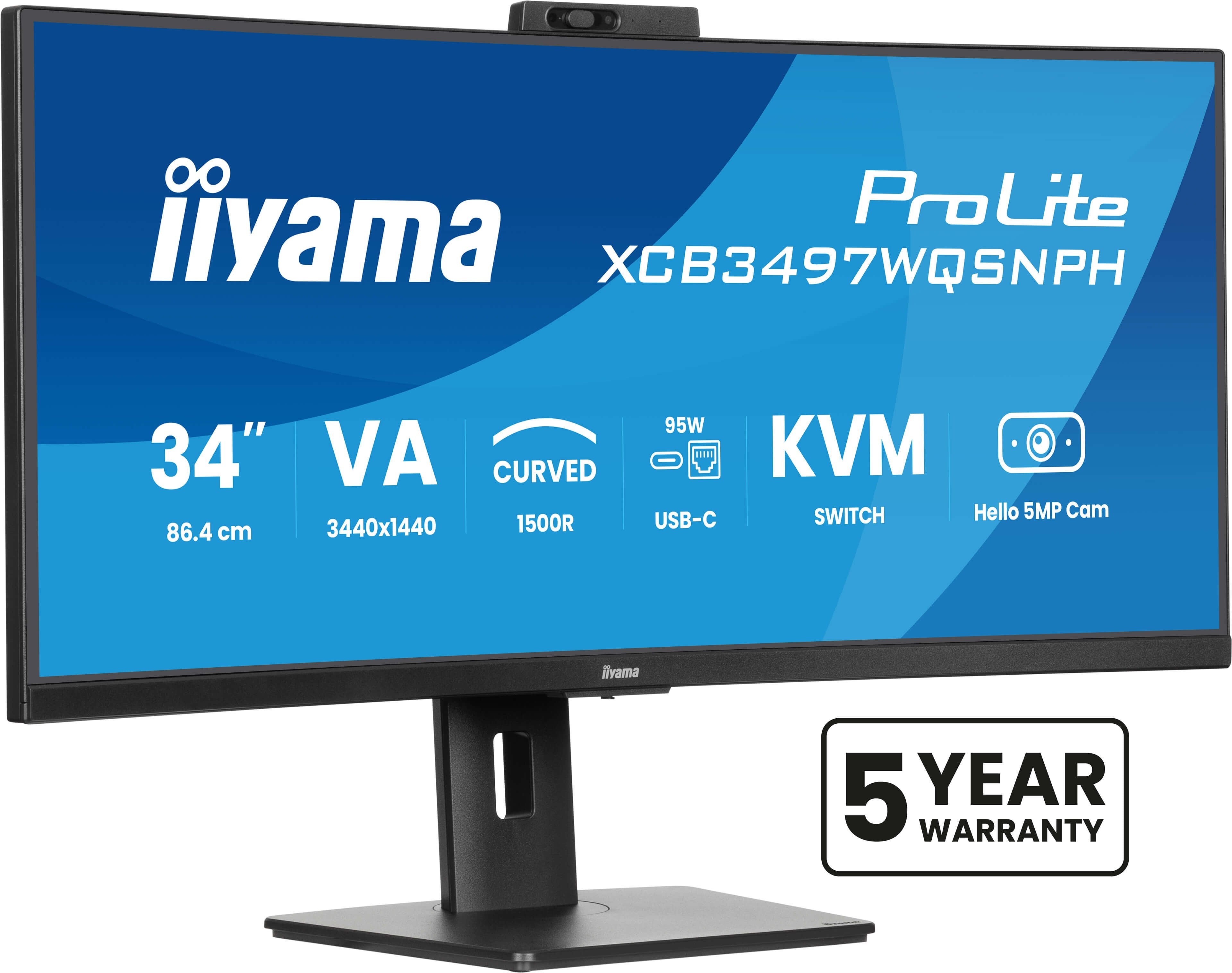 EAN 4948570125296 - iiyama ProLite XCB3497WQSNPH-B1 pantalla para PC 86,4 cm (34") 3440 x 1440 Pixeles UltraWide Quad HD LED imagen 1