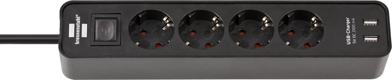 EAN 4007123654796 - Brennenstuhl Ecolor base múltiple 1,5 m 4 salidas AC Interior Negro imagen 1