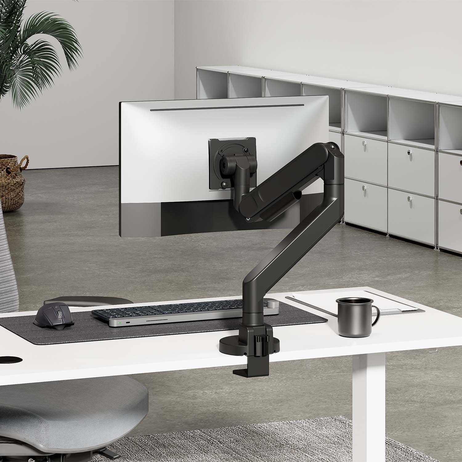 Aisens Soporte De Mesa Pro Contrapeso Giratorio E Inclinable Para Monitor/Tv 27kg (3 Pivotes, 1 Brazo) De 24-57, Negro