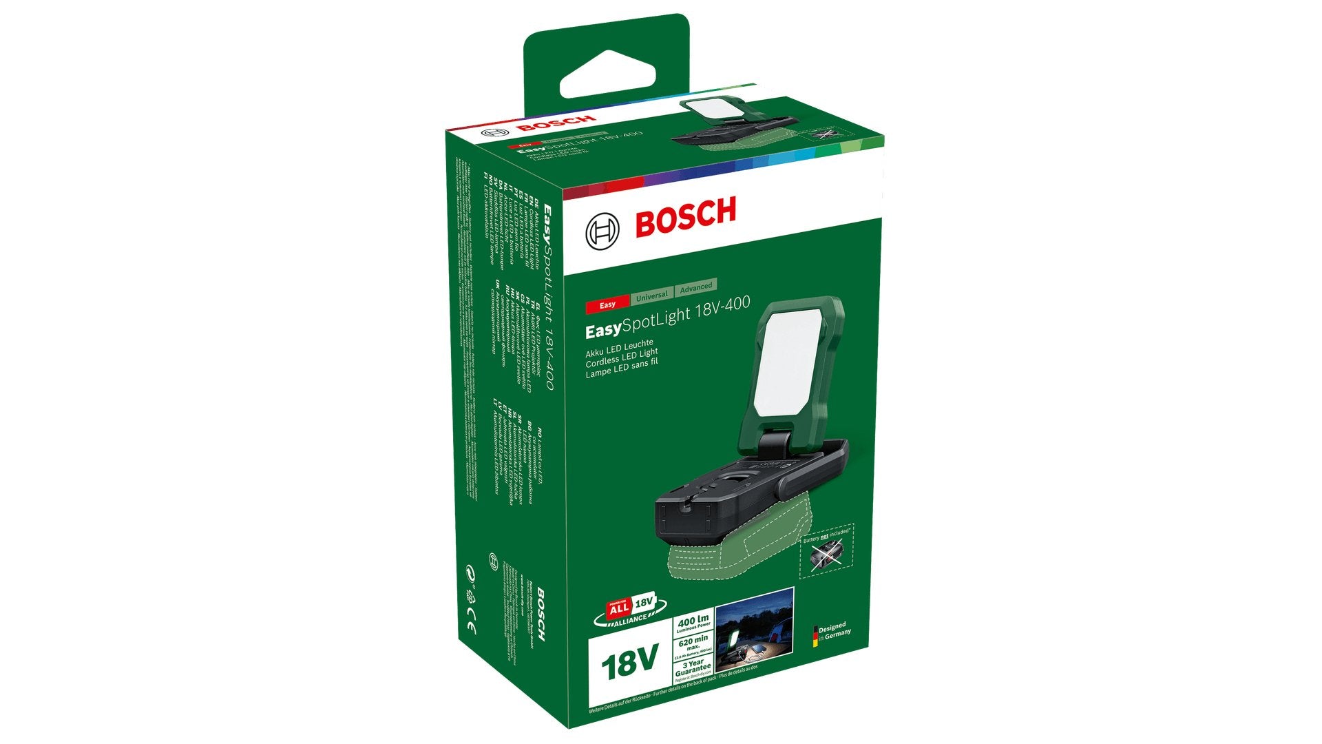 EAN 4053423250060 - Bosch EasySpotLight 18V-400 Negro, Verde Linterna universal LED imagen 6