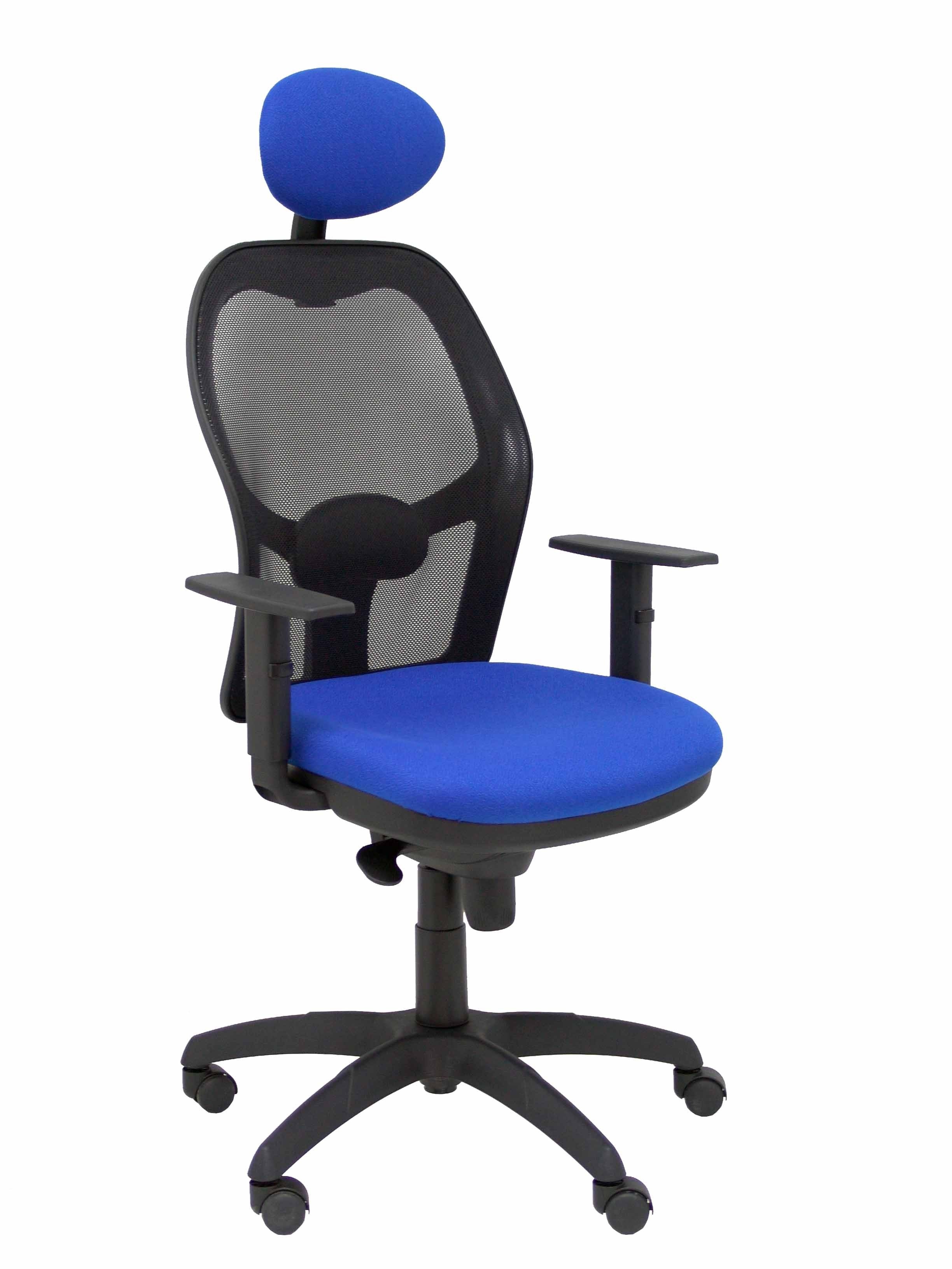 Silla Jorquera Malla Negra Asiento Bali Azul Con