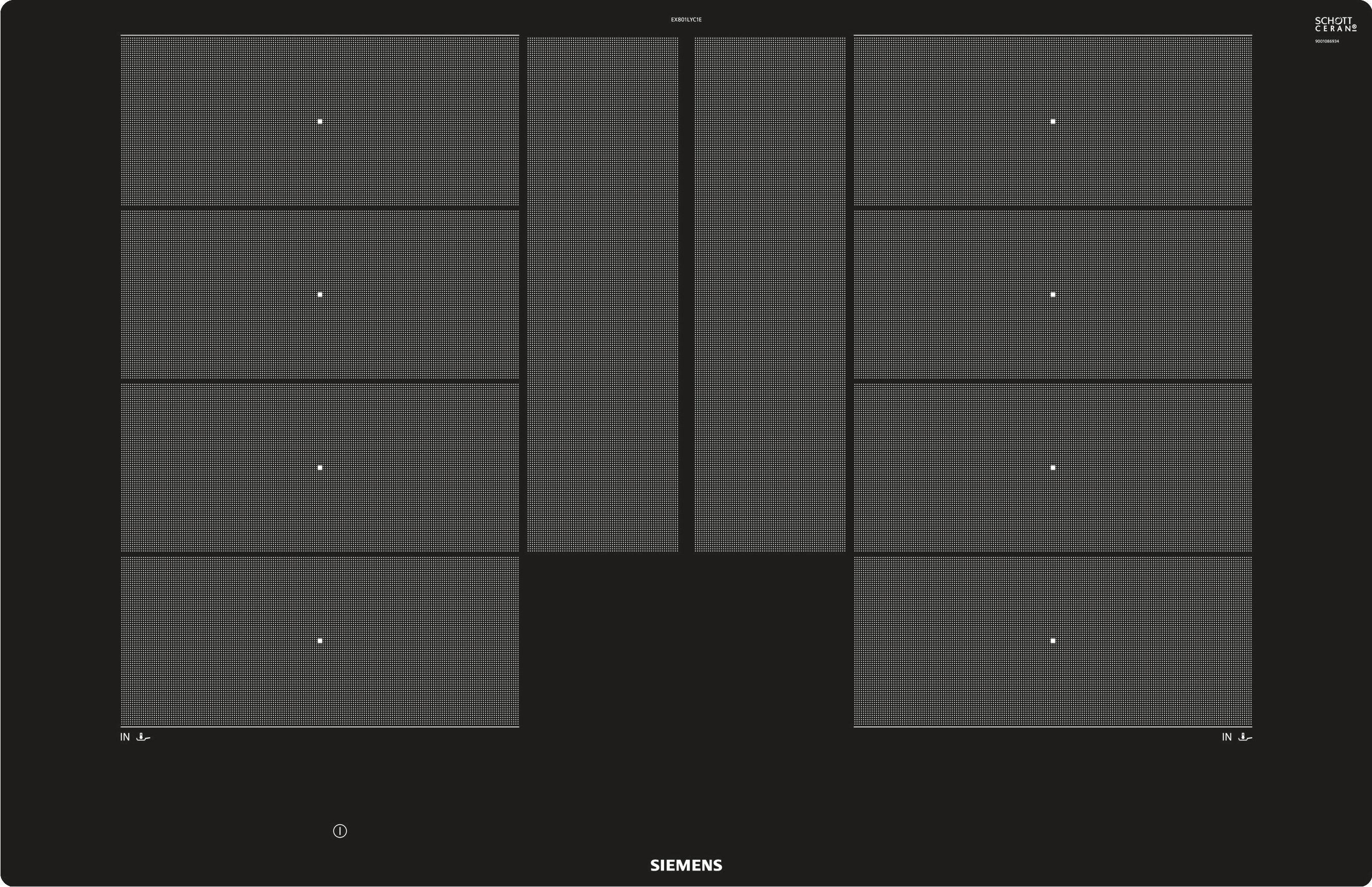 Siemens Ex801lyc1e Hobs Negro Integrado Con Placa De Inducción 4 Zona(S)