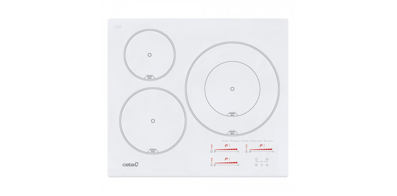Cata Insb 6030 Wh Hob, Induction, Width 59cm, 3 Cooking Zones, Touch Control, White