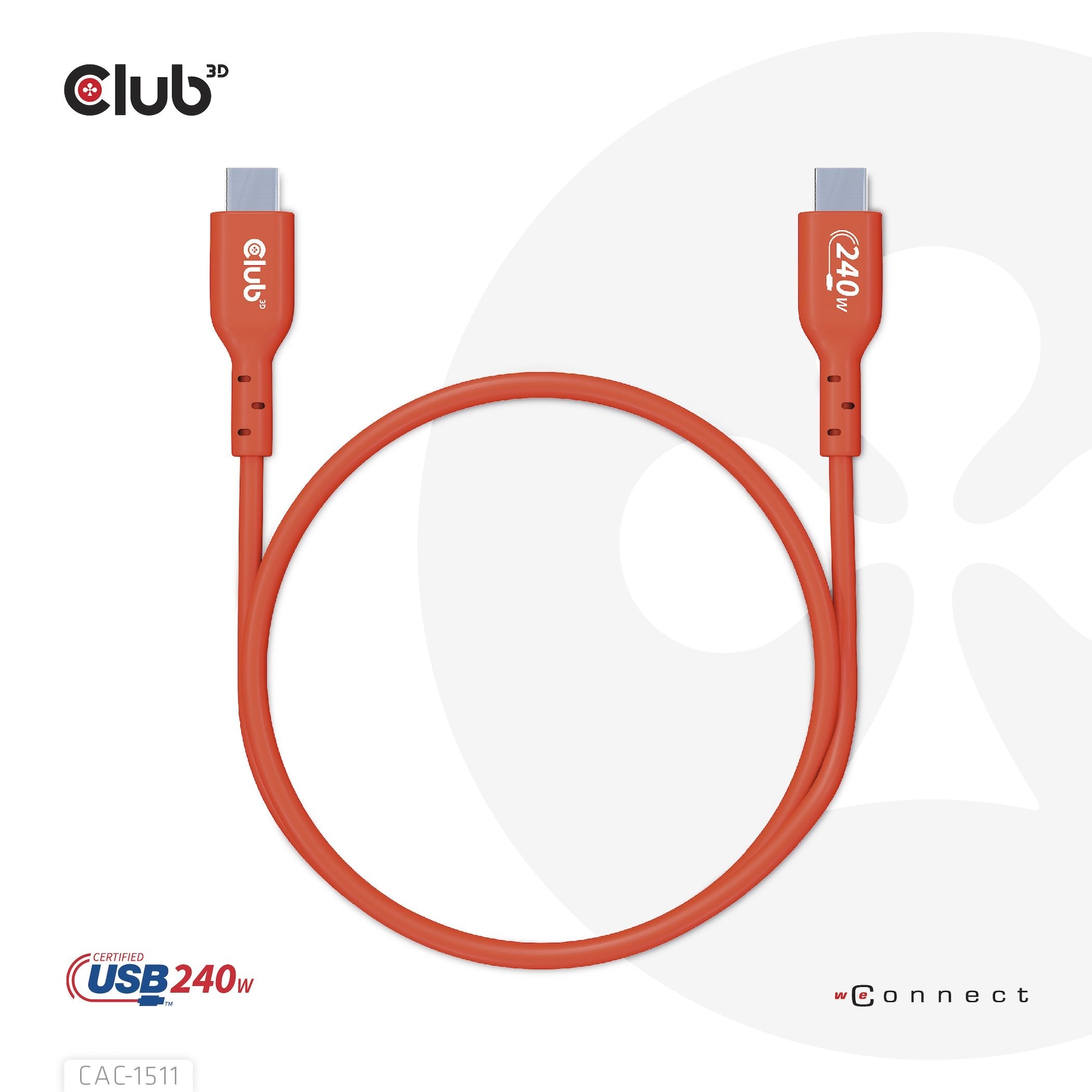 EAN 8719214472641 - CLUB3D CAC-1515 cable USB USB 2.0 USB C Naranja, Rojo imagen 13