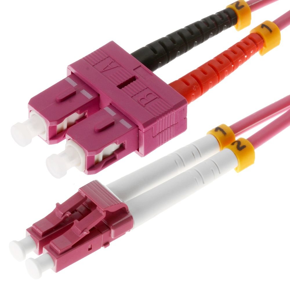 Helos Lwl Cable De Red Lc/Sc Duplex 50/125?M Om4 Púrpura 10,0m