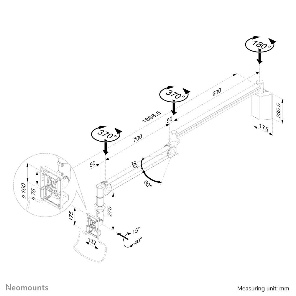 Soporte Newstar De Pared Médico Para Monitor/Tv