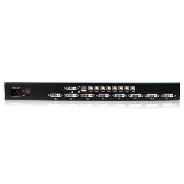 Startech.Com Conmutador Switch Kvm 8 Puertos De Vídeo Dvi Usb 2.0 Usb B - 1u Rack Estante