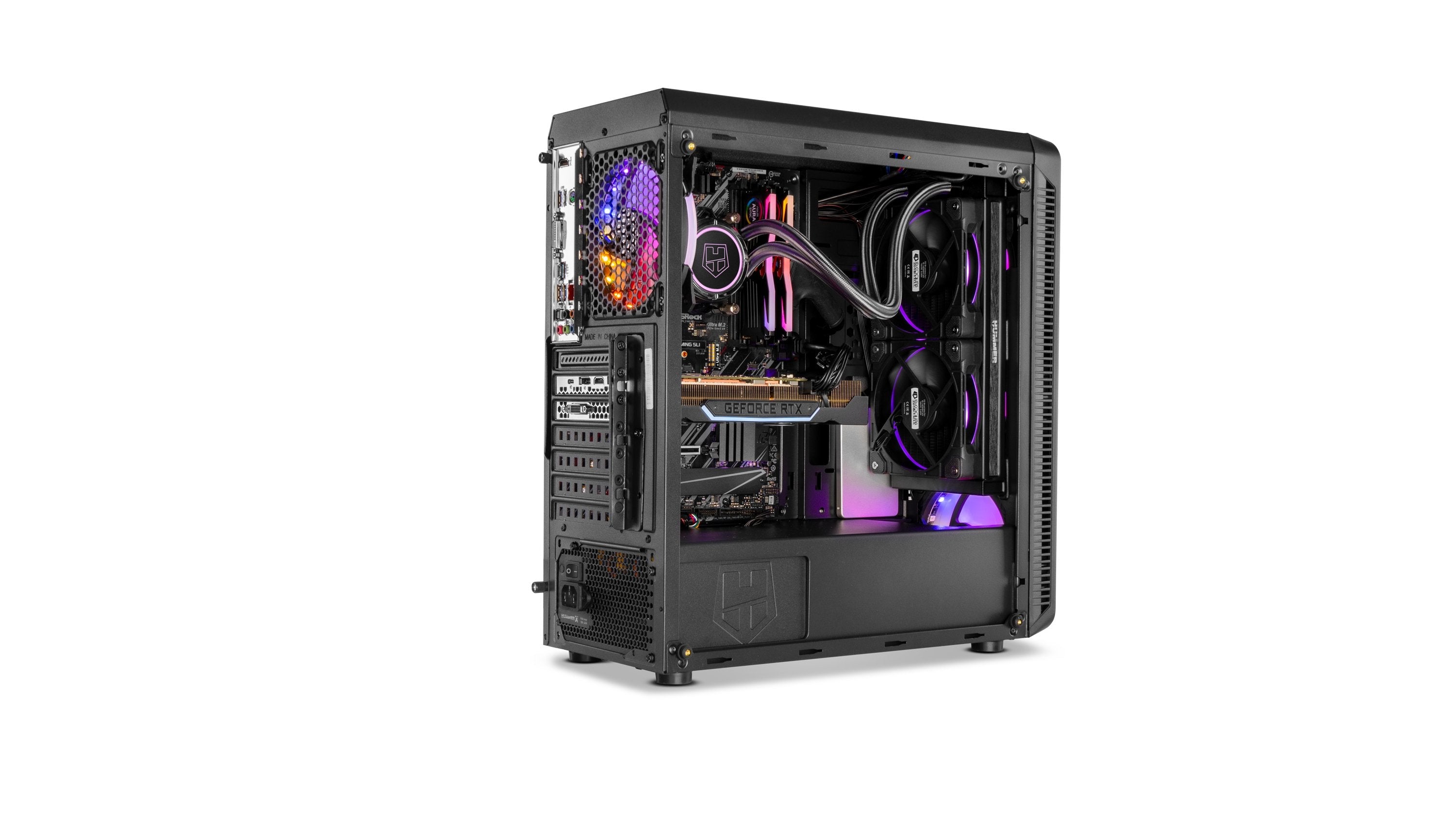 Caja Pc Nox Atx Hummer Tgm Rainbow 1xusb3.0 2xusb2.0 Negro Rgb