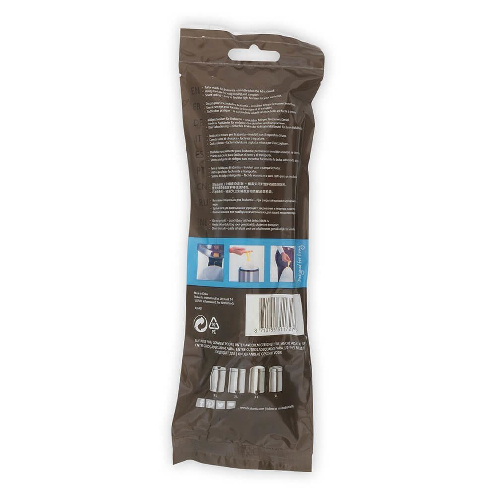 Brabantia Lote De 20 Bolsas De Basura Con Ruedas Perfectfit - 3l