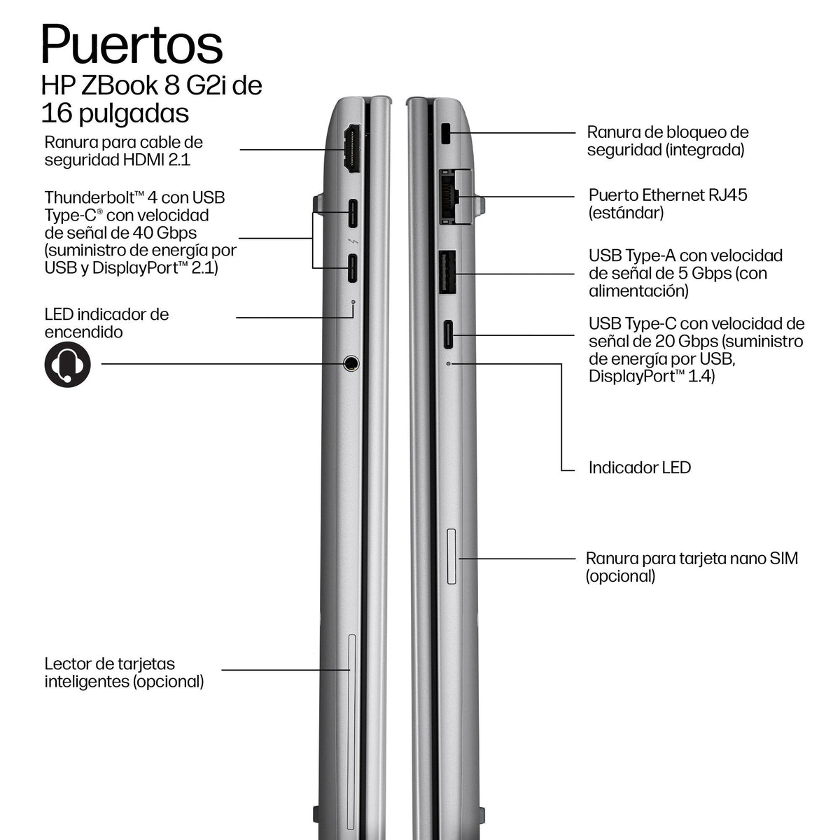 Hp Zbook 8 G2i Mobile Workstation Copilot+ Pc Ai Pc Ai Workstation Diseño De Bisagra En 163 Grados Intel Core Ultra 9 386h / Hasta 4.9 Ghz Win 11 Pro Rtx Pro 500 Blackwell 64 Gb Ram 1 Tb Ssd Nvme 16" Ips Pantalla Táctil 1920 X 1200 G