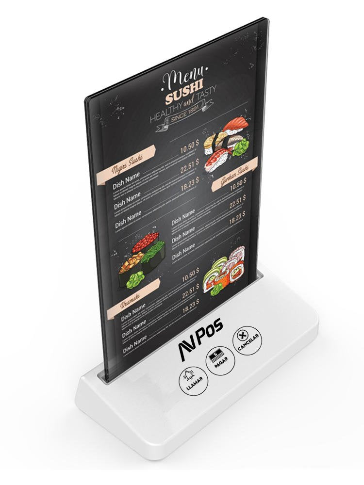 Avpos Avp-Ac-3b Avisador De Camareros - 3 Funciones - Soporte Publicitario - Blanco