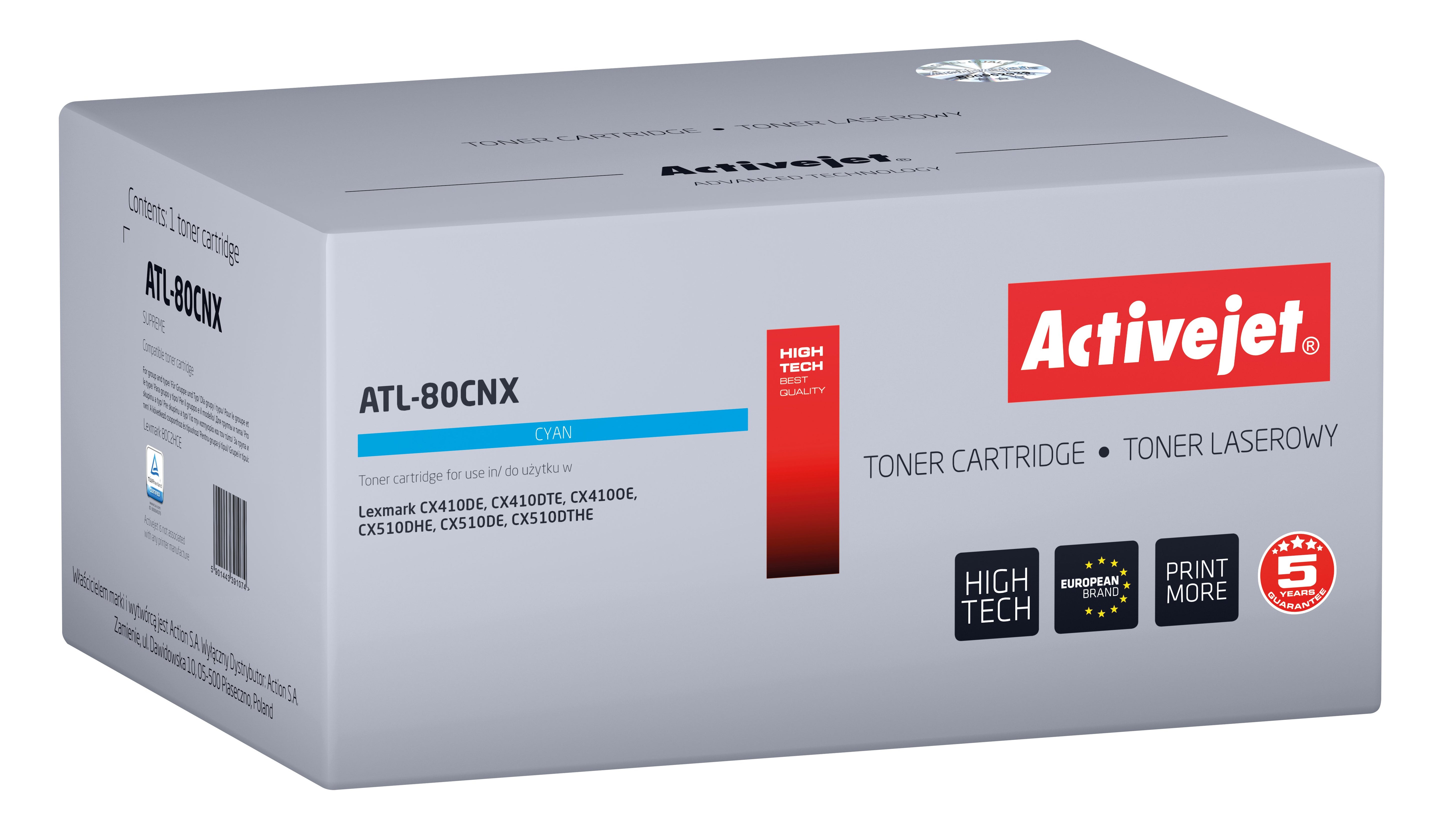 EAN 5901443391074 - Activejet ATL-80CNX cartucho de tóner 1 pieza(s) Compatible imagen 1