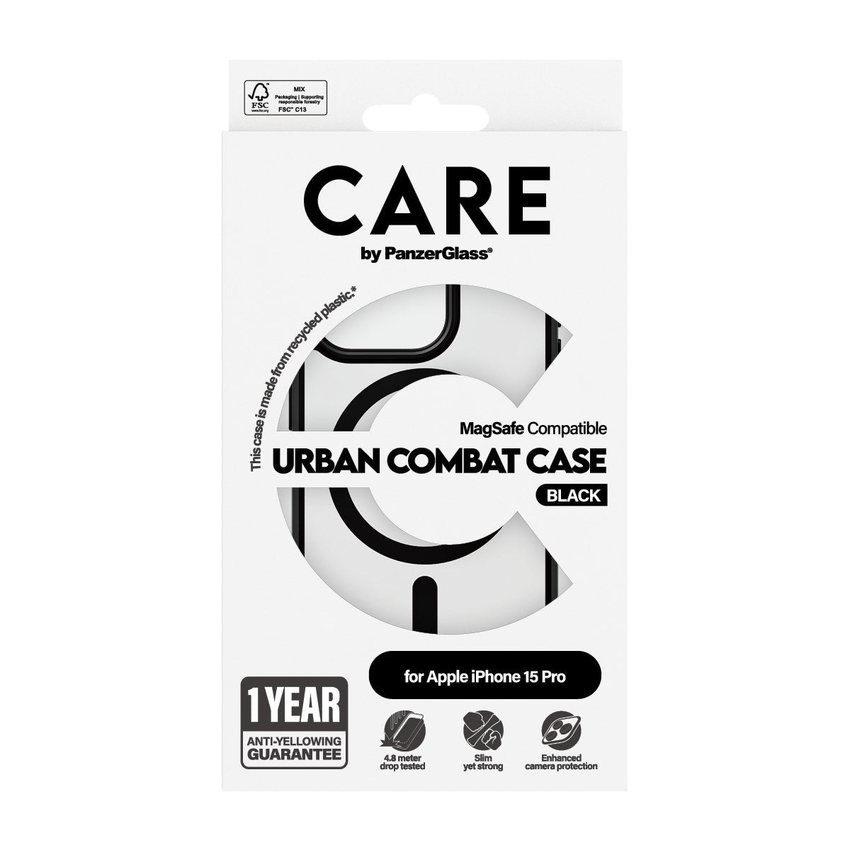 EAN 5715685005619 - PanzerGlass CARE™ by ® Urban Combat Case Transparent w. Black MagSafe iPhone 15 Pro funda para teléfono m imagen 2