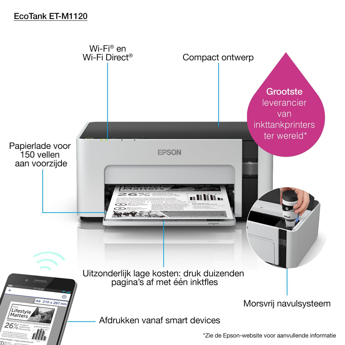EAN 8715946655420 - Epson EcoTank ET-M1120 impresora de inyección de tinta 1440 x 720 DPI A4 Wifi imagen 26
