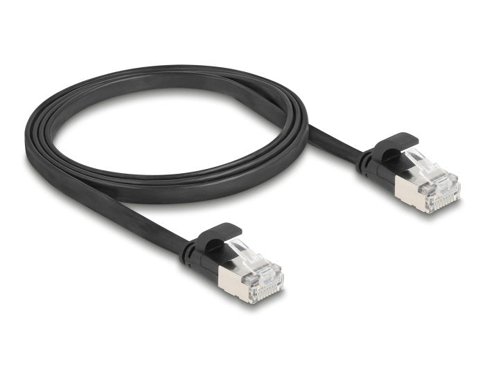 Delock Rj45 Flachband Cable De Red Macho A Macho Cat.6a U/Ftp 1 M Negro