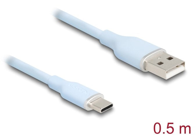 Delock Usb 2.0 Cable Usb Typ-A Macho A Usb Tipo-C Macho 0,5 M Aal Silikon