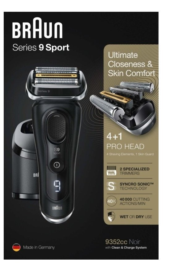 EAN 8700216808101 - Braun Series 9 9352cc Sport Máquina de afeitar de láminas Recortadora Negro, Gris imagen 8