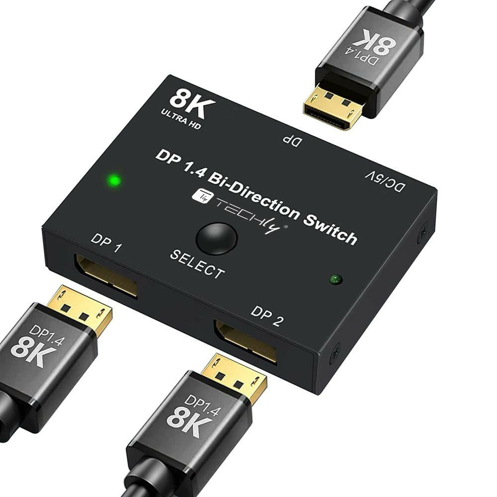 EAN 8059018365535 - Techly IDATA-DP-2DP-8KT interruptor de video DisplayPort imagen 1