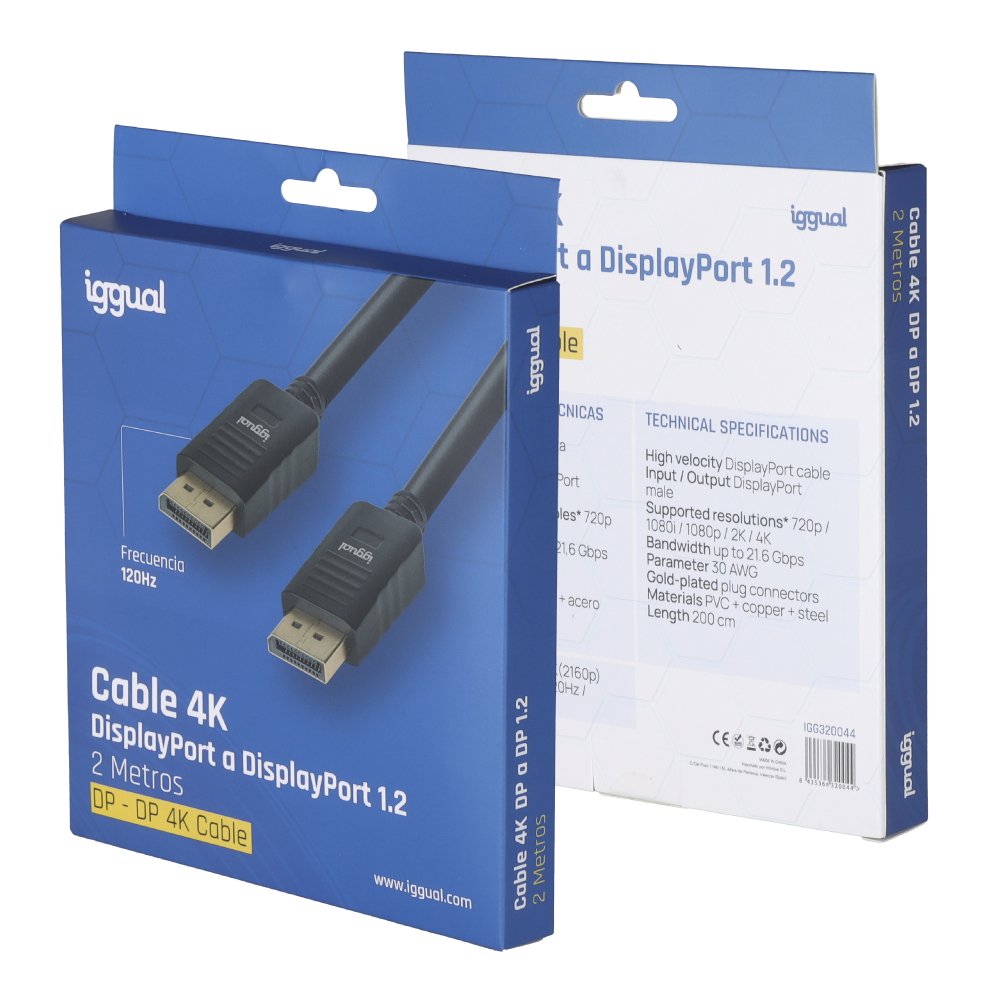 EAN 8435364320044 - iggual IGG320044 cable DisplayPort 2 m Negro imagen 2