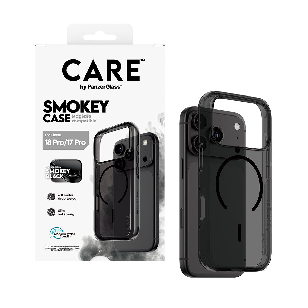 Panzerglass Care Smokey Case W. Negro Magsafe Iphone 18 Pro/ 17 Pro