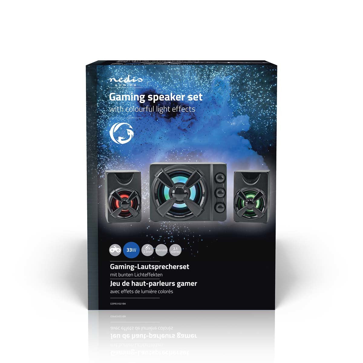 Nedis Altavoces Gaming Altavoz: 2.1 Alimentado Por Usb 3.5 Mm Macho 33 W Led