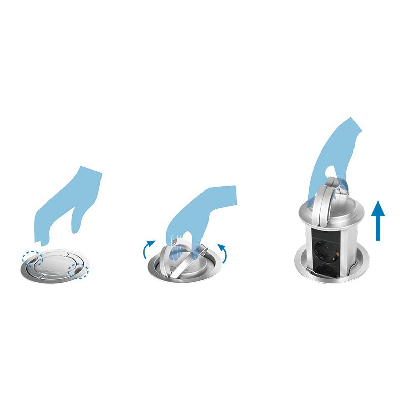 Regleta De Mesa Retractil 3 Tomas 1.8m Logilink Pl Schukox3/Ã 10cm Lps235a