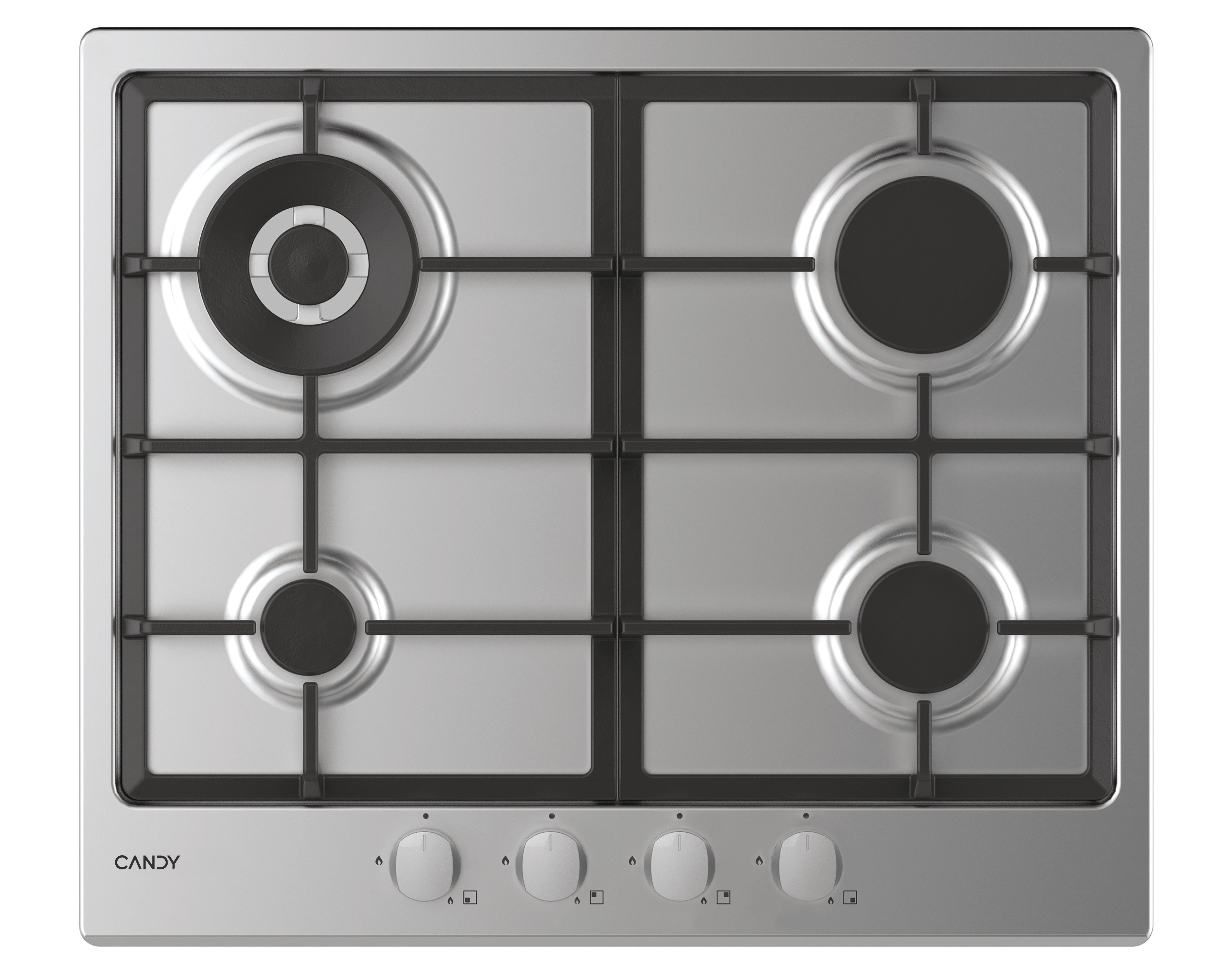 EAN 8016361967038 - Candy Timeless CHG6BR4WX Acero inoxidable Integrado 60 cm Encimera de gas 4 zona(s) imagen 1