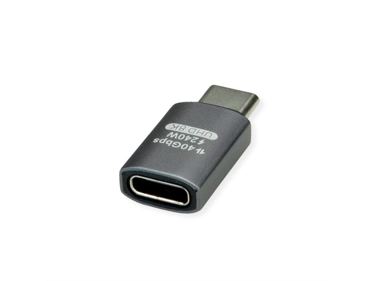 Roline Usb4 Gen 3x2 Adapter Typ C St Bu, Aluminium, Gerade, Silberfarben