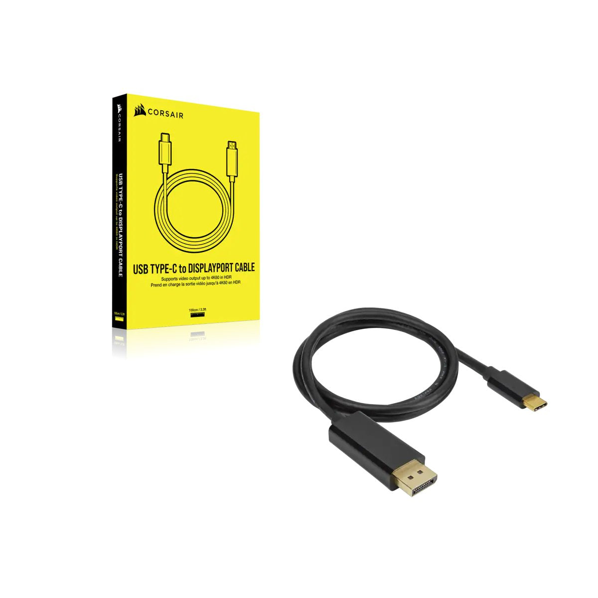 EAN 840006650324 - Corsair CU-9000005-WW adaptador de cable de vídeo 1 m USB Tipo C DisplayPort Negro imagen 2