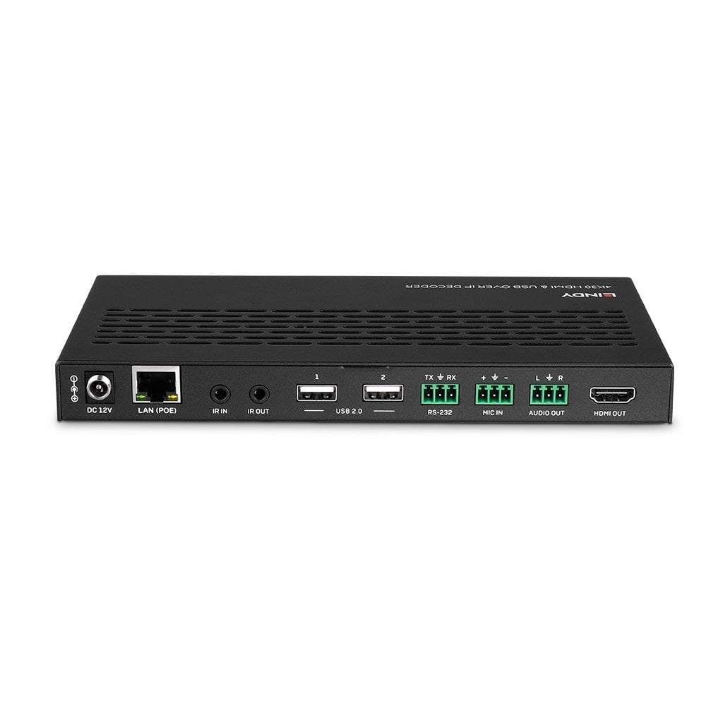 Lindy 4k30 Hdmi Y Usb Sobre Ip Decodificador Multidifusión Y Video Wall