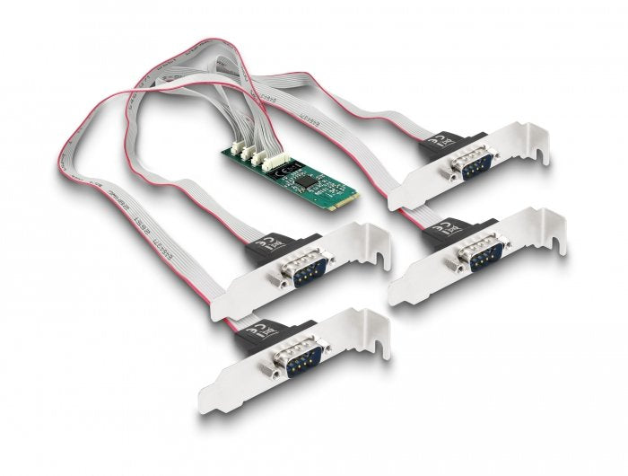 M.2 Karte Zu 4 X Seriell Rs-232 Db9 Mit Standard Und Low Profile Slotblenden