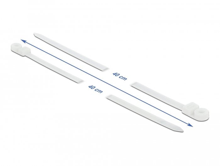 Delock Cablebinder Mit Befestigungsöse L 400 X B 7,6 Mm Weiss 10 Stück
