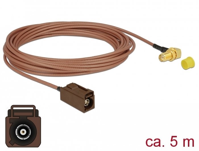 Delock Cable De Antena Fakra F Hembra > Sma 90° Hembra Para Instalación Rg-316 5 M
