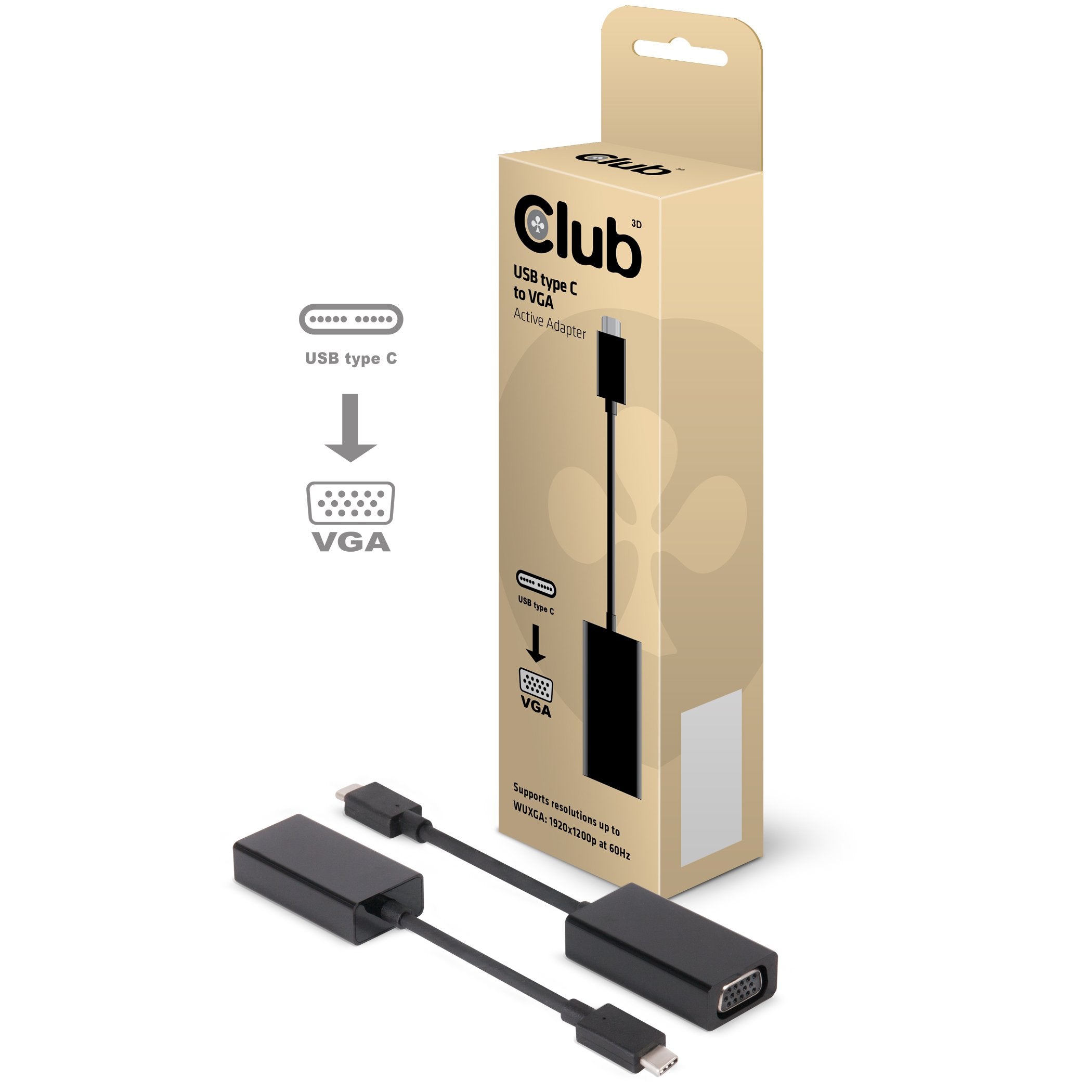 Club3d Usb 3.1 Type C To Vga Active Adapter