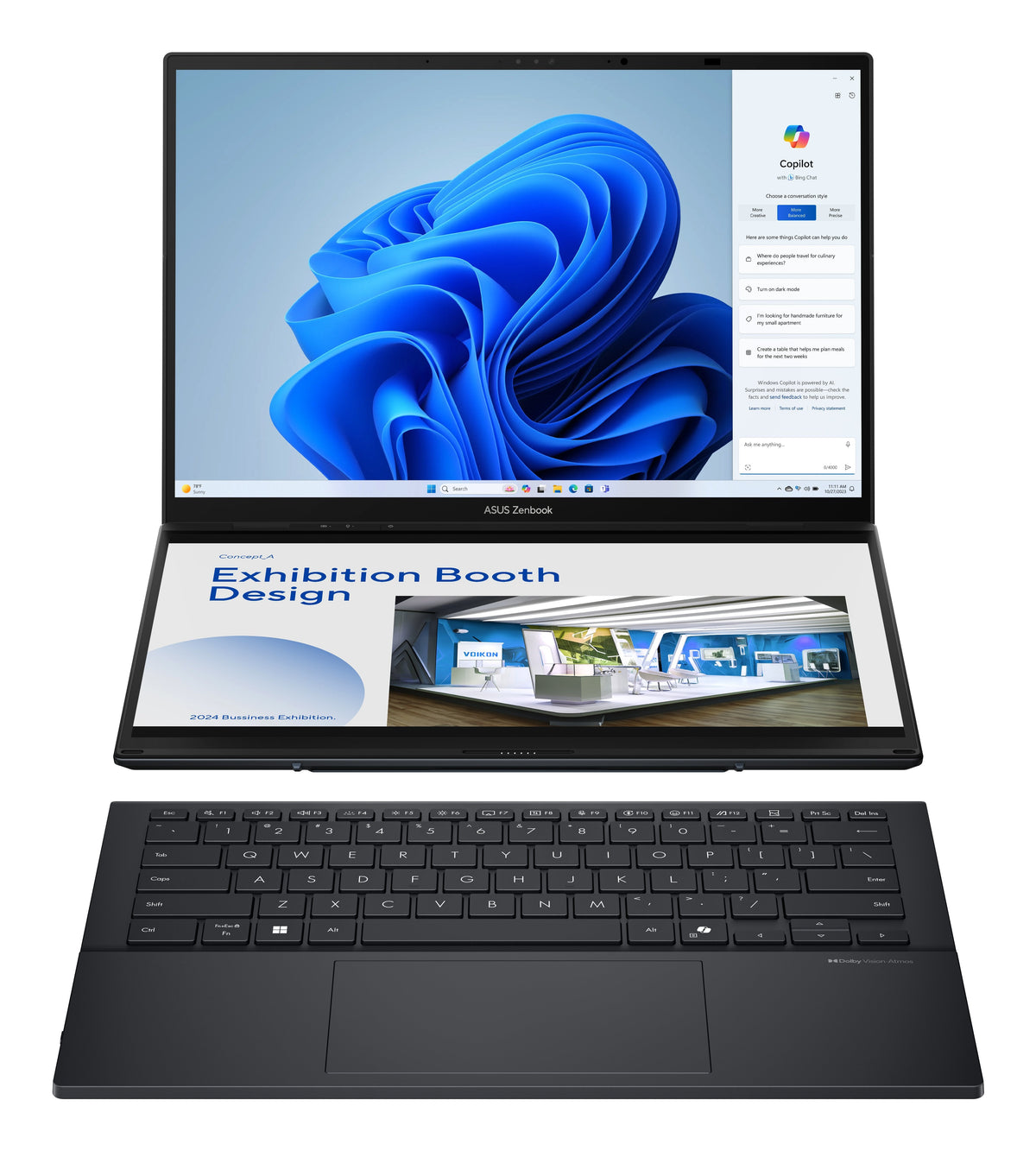 Portátil Asus Zenbook Duo Oled Ux8406ca-Ql335w 14" Intel Core Ultra 7 255h 32gb 1tb Ssd W11 Home