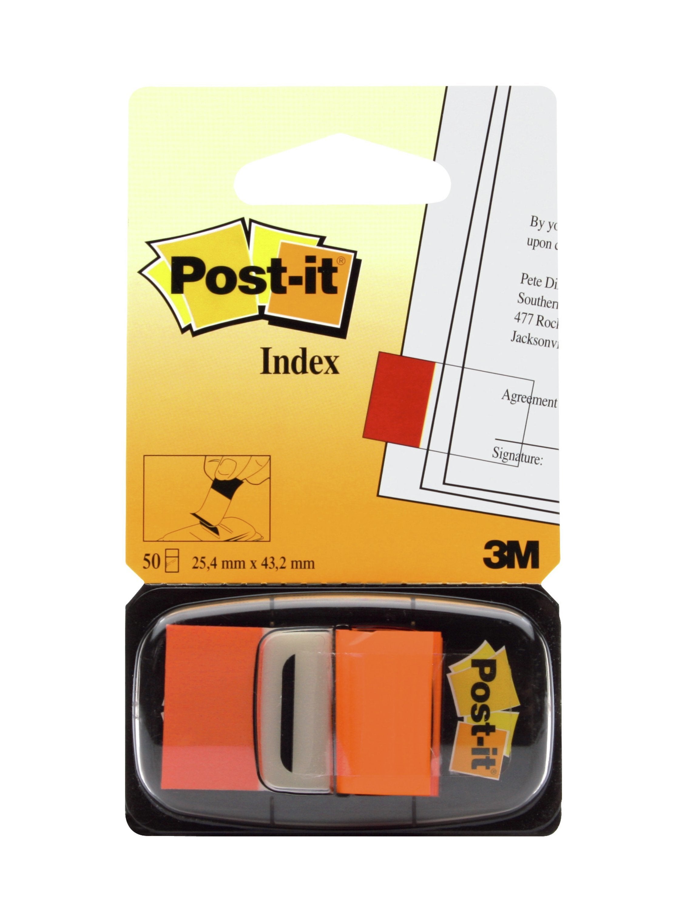 Pos-It Index Dispensador Con 50 Marcadores Reposicionables 25.4 X 43.2mm - Adherencia Firme - Para Marcar, Señalar O