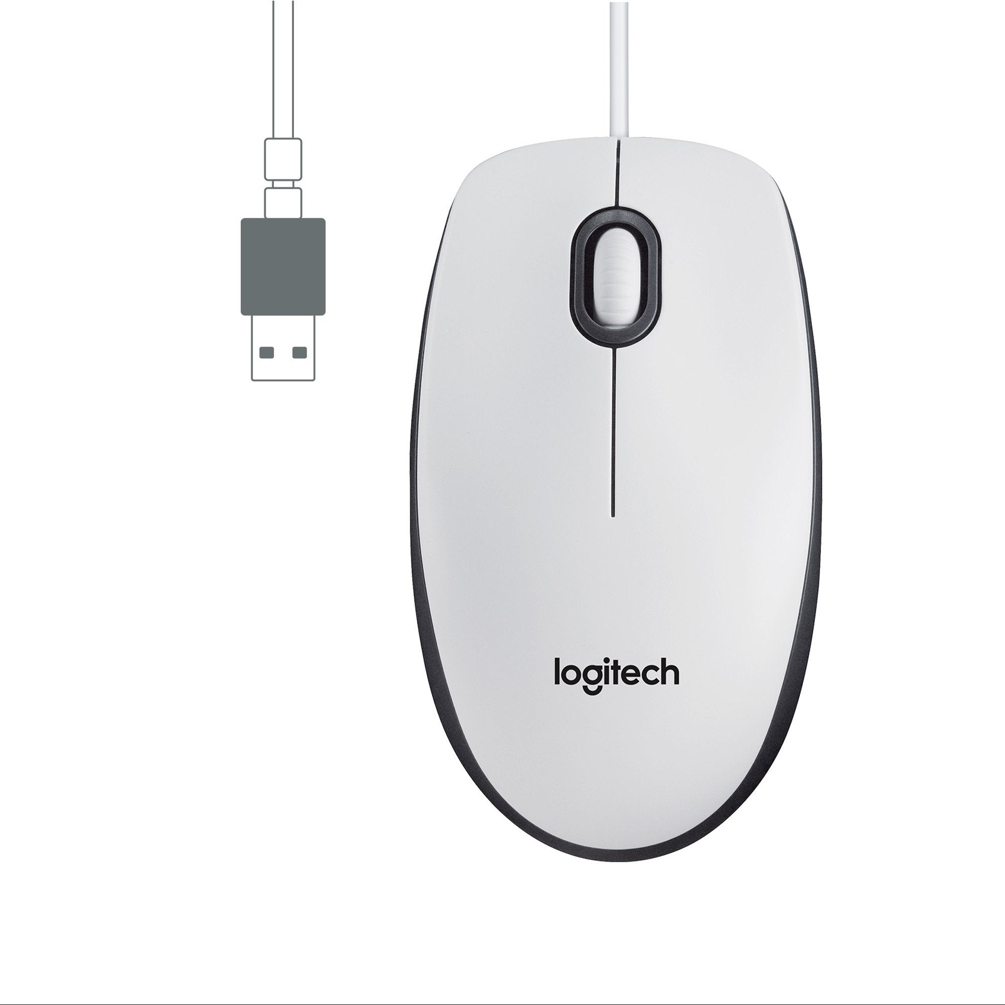 Logitech M100 Ratón Ambidextro Usb Óptico 1000 Dpi Blanco 910-006764
