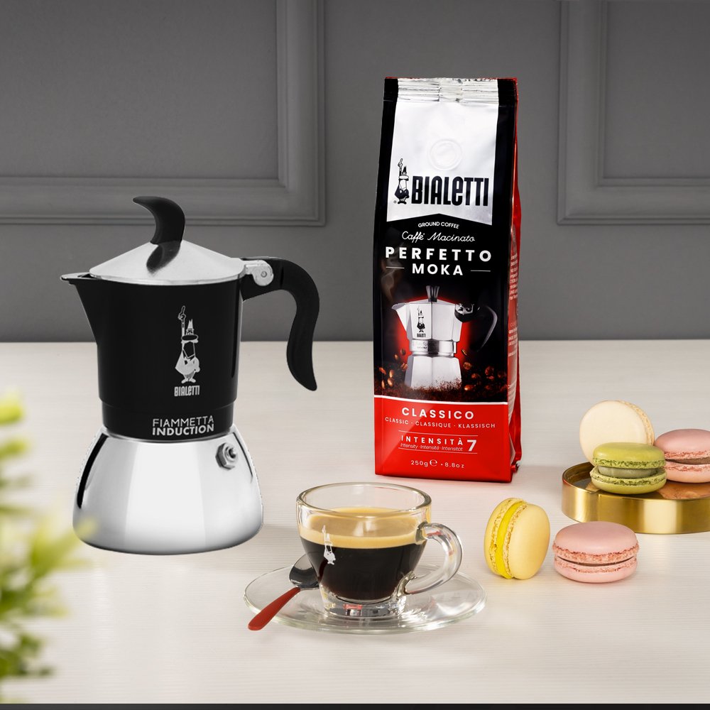 EAN 8006363036900 - Bialetti Fiammetta Induction Cafetera italiana 0,1 L Negro, Acero inoxidable imagen 2