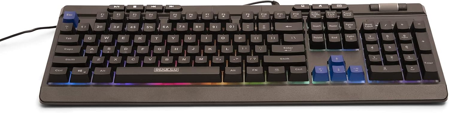 Teclado Español Sparco Spmemkeybesp Gaming Negro Qwerty Cable Usb