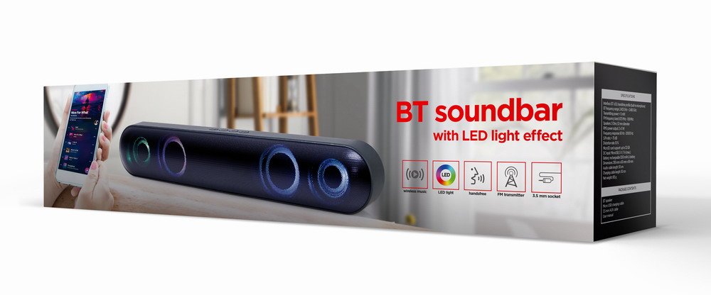 EAN 8716309120784 - Gembird SPKBT-BAR400L altavoz soundbar Negro 2.0 canales 10 W imagen 4