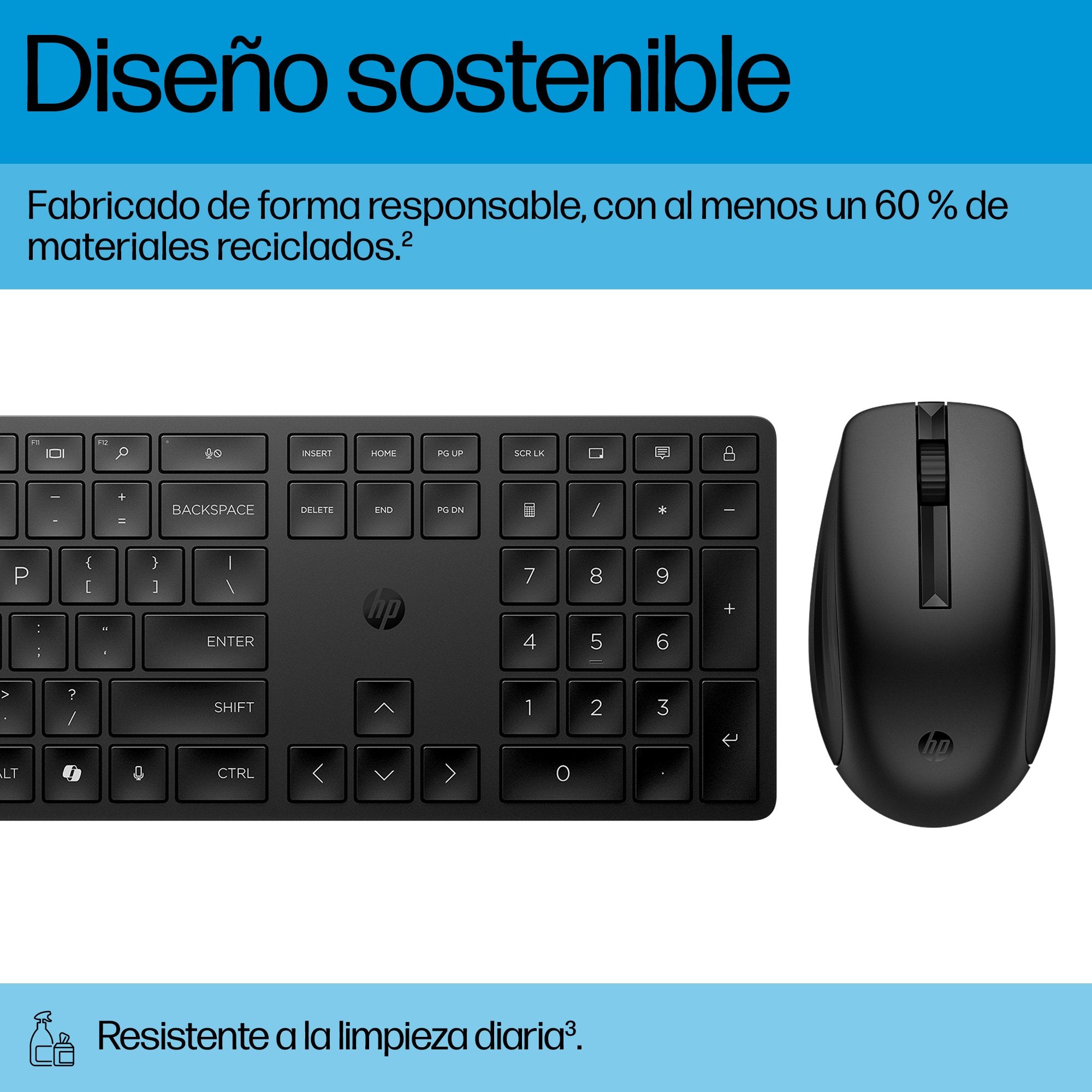 EAN 197497587579 - HP 655 Wireless Keyboard and Mouse Combo White teclado Ratón incluido Universal RF inalámbrico Blanco imagen 3