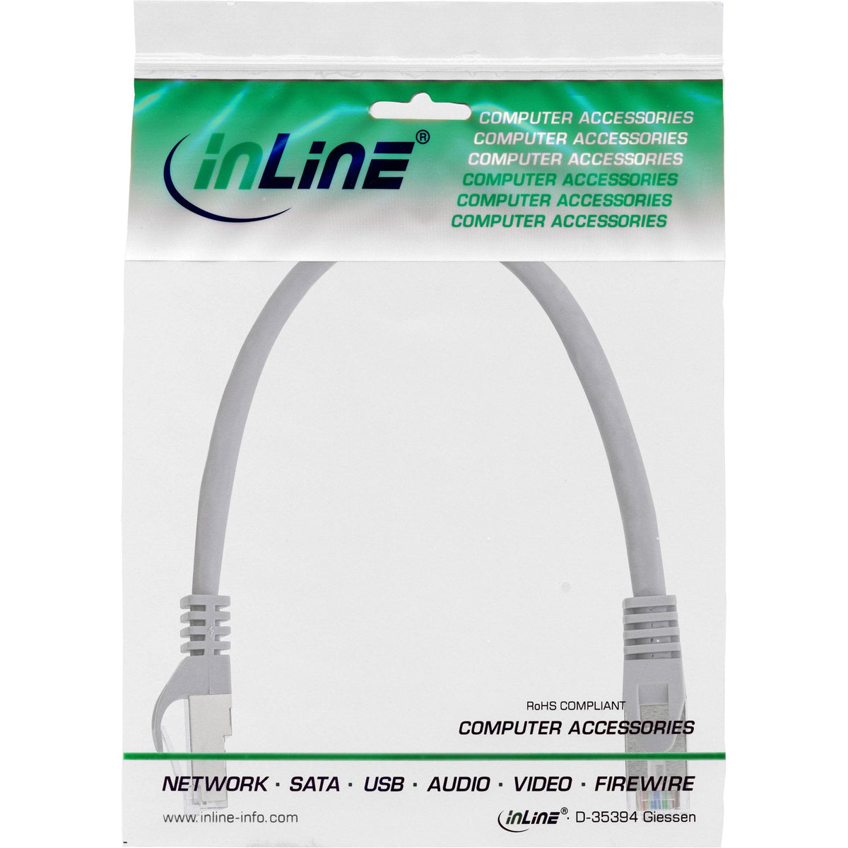 Cable De Red Inline Sf/Utp Cat.5e Gris 0,25m