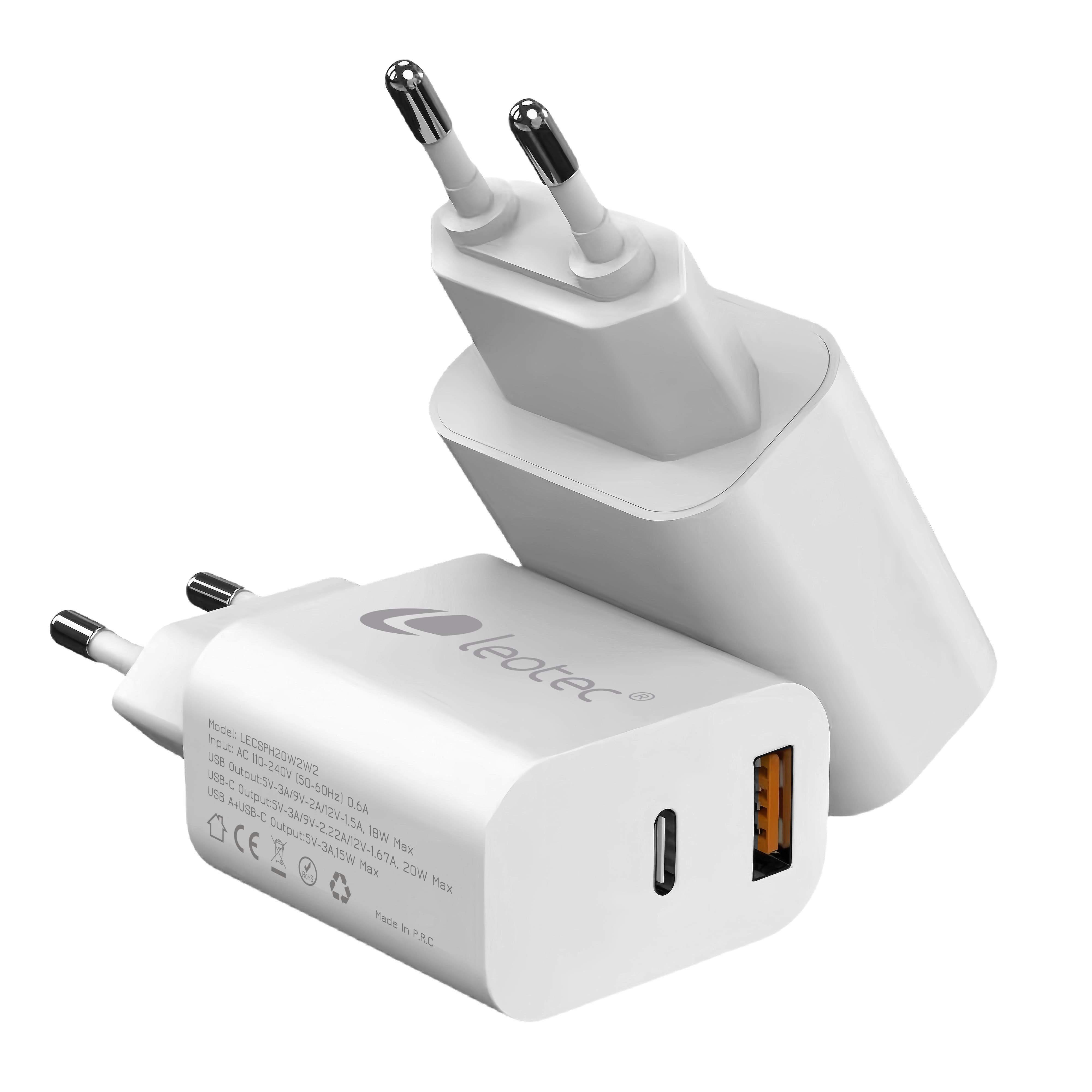 EAN 8436588883087 - Leotec LECSPH20W2W2 cargador de dispositivo móvil Corriente alterna Interior imagen 3
