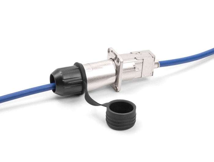 Delock 67056 Enchufe Modular Rj45 Cat.6a Con Acoplador De Paso Y Tapa Protectora