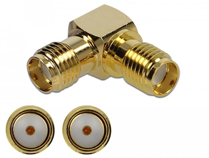Delock Adaptador Sma Hembra A Sma Hembra 90° 10 Ghz