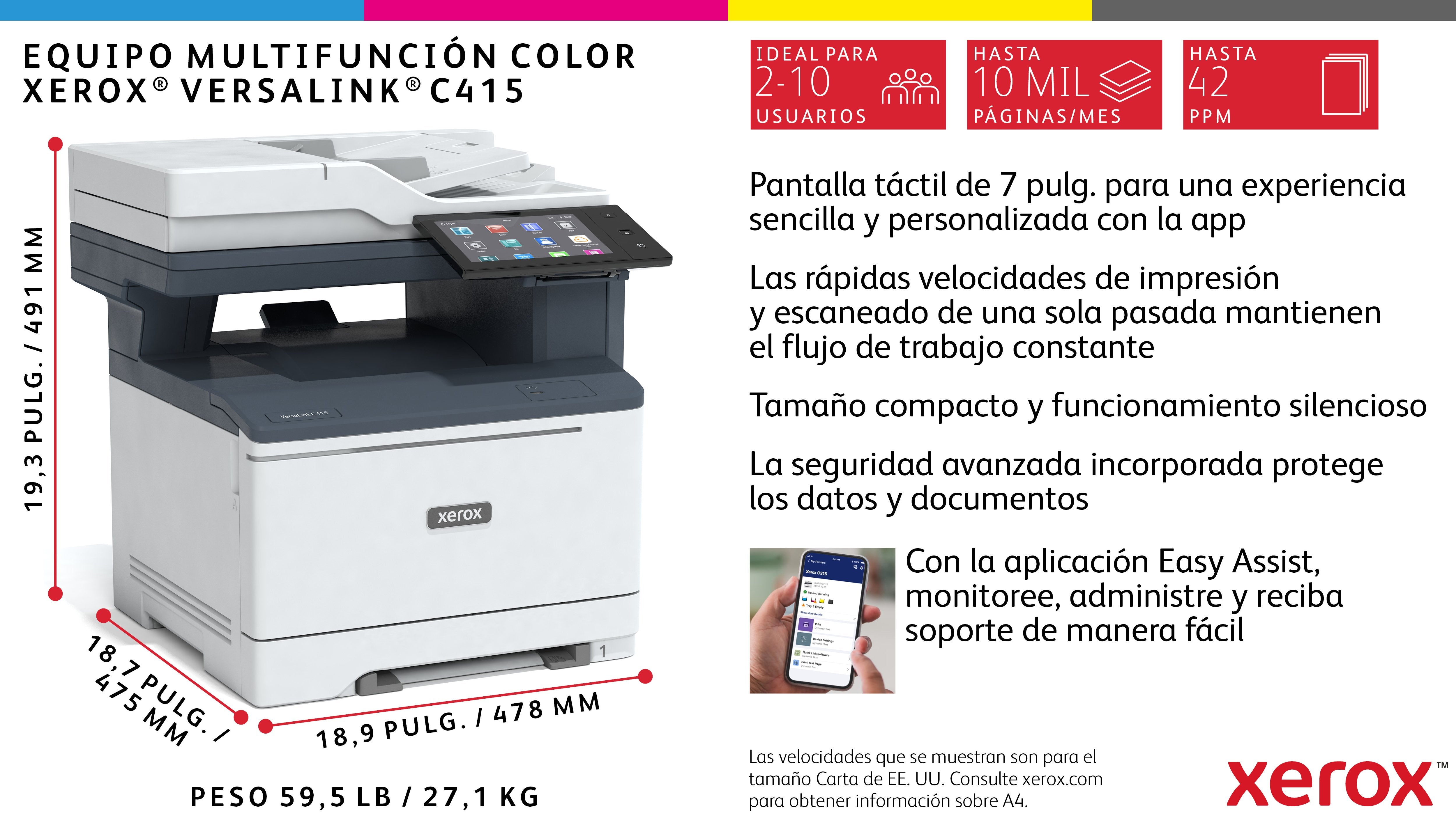 EAN 0095205041125 - Xerox VersaLink C415V_DN impresora multifunción Laser 1200 x 1200 DPI imagen 12