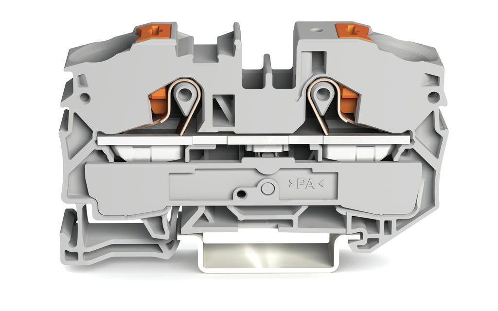 Wago 2216-1201 2-Borne De Paso Para Conductores ,Con Drcker,16mm,Gris