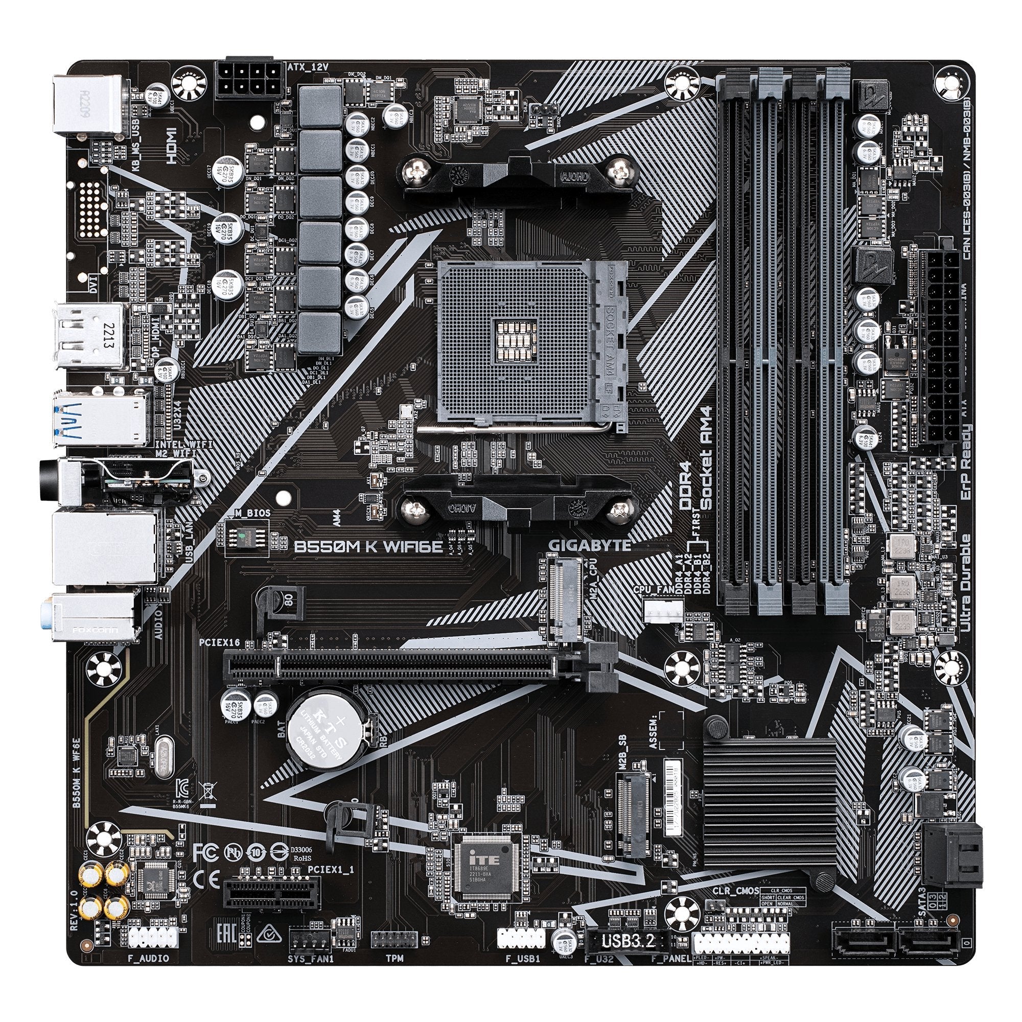 Gigabyte B550m K Wf6e Am4 4xddr4 Matx Hdmi Dp Usb Mb