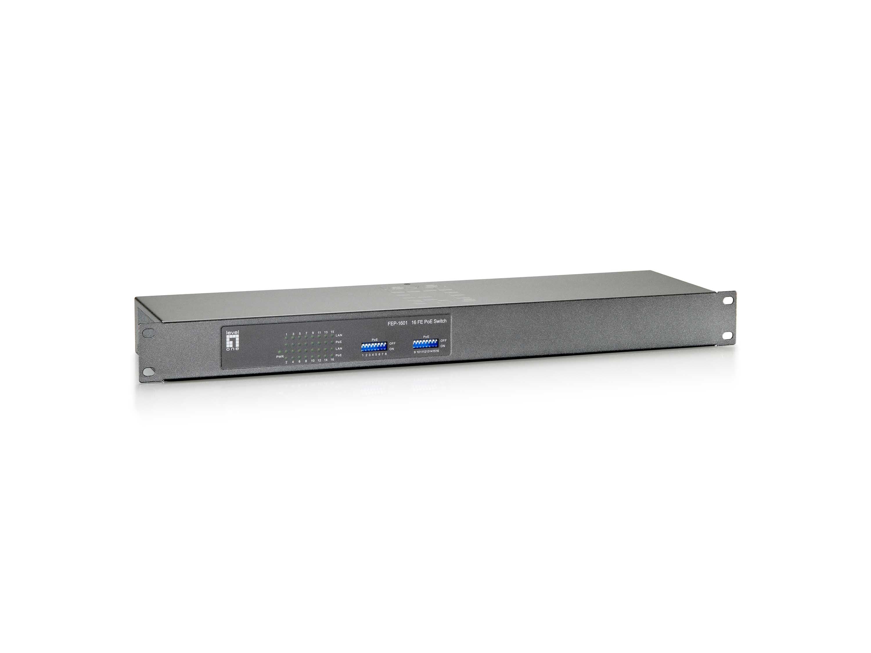 EAN 4015867188002 - LevelOne FEP-1601 switch Fast Ethernet (10/100) Energía sobre Ethernet (PoE) Gris, Metálico imagen 1
